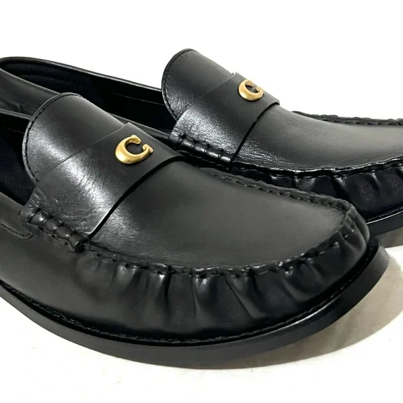 Coach Jolene Black Leather Loafer Shoe Size 11 - Picture 10 of 15